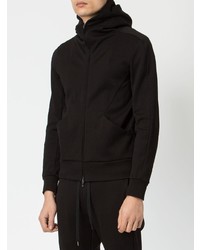 schwarzer Pullover mit einem Kapuze von Attachment