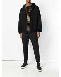 schwarzer Pullover mit einem Kapuze von Oamc