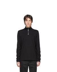 schwarzer Pullover mit einem Reißverschluss am Kragen von Acne Studios
