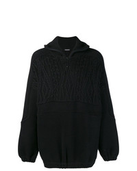 schwarzer Pullover mit einem Reißverschluss am Kragen von Balenciaga