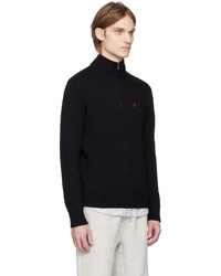 schwarzer Pullover mit einem Reißverschluss am Kragen von Polo Ralph Lauren