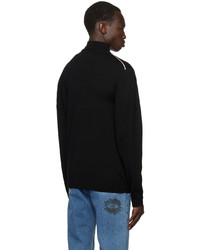 schwarzer Pullover mit einem Reißverschluss am Kragen von Ps By Paul Smith