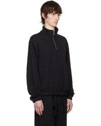 schwarzer Pullover mit einem Reißverschluss am Kragen von Serapis