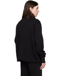 schwarzer Pullover mit einem Reißverschluss am Kragen von Les Tien