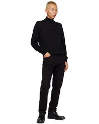 schwarzer Pullover mit einem Reißverschluss am Kragen von Zegna