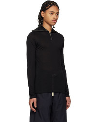 schwarzer Pullover mit einem Reißverschluss am Kragen von Jil Sander