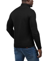 schwarzer Pullover mit einem Reißverschluss am Kragen von BLEND