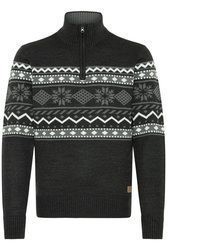 schwarzer Pullover mit einem Reißverschluss am Kragen von BLEND