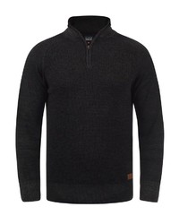 schwarzer Pullover mit einem Reißverschluss am Kragen von BLEND