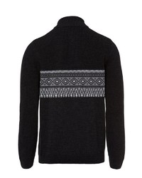 schwarzer Pullover mit einem Reißverschluss am Kragen von Brax