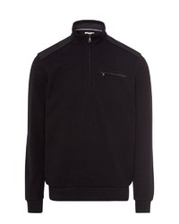 schwarzer Pullover mit einem Reißverschluss am Kragen von Brax
