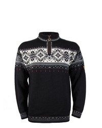 schwarzer Pullover mit einem Reißverschluss am Kragen von Dale of Norway