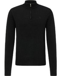 schwarzer Pullover mit einem Reißverschluss am Kragen von Dreimaster