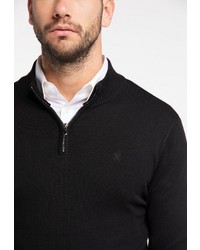 schwarzer Pullover mit einem Reißverschluss am Kragen von Dreimaster