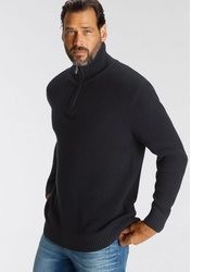 schwarzer Pullover mit einem Reißverschluss am Kragen von H.I.S