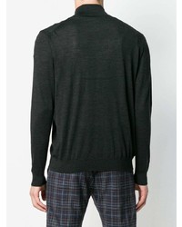 schwarzer Pullover mit einem Reißverschluss am Kragen von Kiton