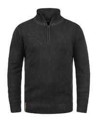 schwarzer Pullover mit einem Reißverschluss am Kragen von INDICODE
