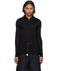 schwarzer Pullover mit einem Reißverschluss am Kragen von Jil Sander