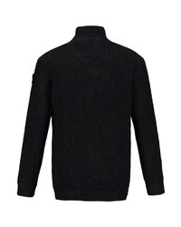 schwarzer Pullover mit einem Reißverschluss am Kragen von JP1880