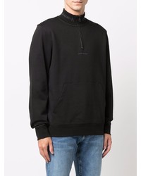 schwarzer Pullover mit einem Reißverschluss am Kragen von Calvin Klein Jeans