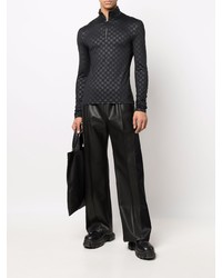 schwarzer Pullover mit einem Reißverschluss am Kragen von Misbhv