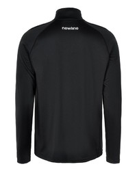 schwarzer Pullover mit einem Reißverschluss am Kragen von Newline