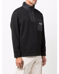 schwarzer Pullover mit einem Reißverschluss am Kragen von Calvin Klein Jeans