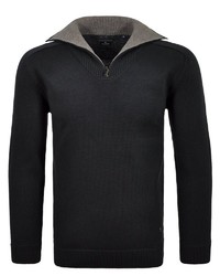 schwarzer Pullover mit einem Reißverschluss am Kragen von RAGMAN