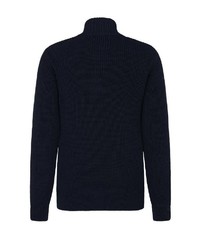 schwarzer Pullover mit einem Reißverschluss am Kragen von recolution