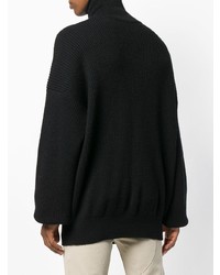 schwarzer Pullover mit einem Reißverschluss am Kragen von Balenciaga