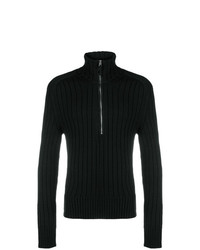 schwarzer Pullover mit einem Reißverschluss am Kragen von Tom Ford
