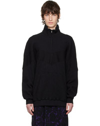 schwarzer Pullover mit einem Reißverschluss am Kragen von Y's
