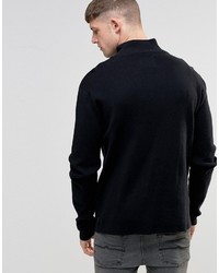 schwarzer Pullover mit einem Reißverschluss am Kragen von Bellfield