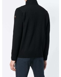 schwarzer Pullover mit einem Reißverschluss am Kragen von Paul & Shark