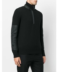 schwarzer Pullover mit einem Reißverschluss am Kragen von MONCLER GRENOBLE