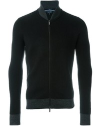 schwarzer Pullover mit einem Reißverschluß von Armani Jeans