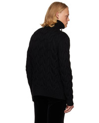 schwarzer Pullover mit einem Reißverschluß von Balmain