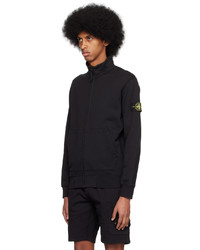 schwarzer Pullover mit einem Reißverschluß von Stone Island