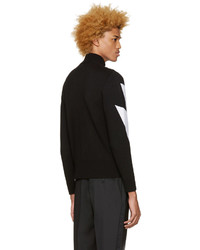 schwarzer Pullover mit einem Reißverschluß von Neil Barrett