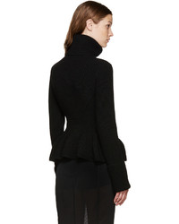 schwarzer Pullover mit einem Reißverschluß von Alexander McQueen