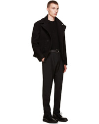 schwarzer Pullover mit einem Reißverschluß von Wooyoungmi