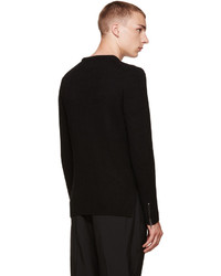 schwarzer Pullover mit einem Reißverschluß von Wooyoungmi