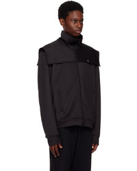 schwarzer Pullover mit einem Reißverschluß von Raf Simons