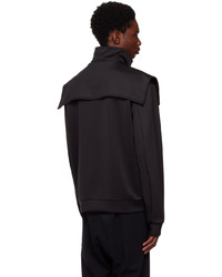 schwarzer Pullover mit einem Reißverschluß von Raf Simons