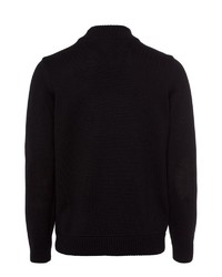 schwarzer Pullover mit einem Reißverschluß von Brax