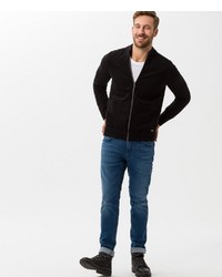 schwarzer Pullover mit einem Reißverschluß von Brax