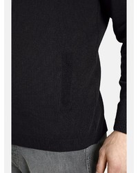 schwarzer Pullover mit einem Reißverschluß von Charles Colby