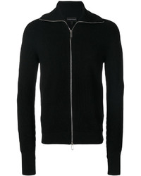 schwarzer Pullover mit einem Reißverschluß von Emporio Armani