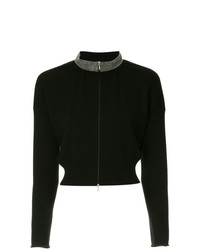 schwarzer Pullover mit einem Reißverschluß von Fabiana Filippi