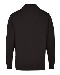 schwarzer Pullover mit einem Reißverschluß von Hajo
